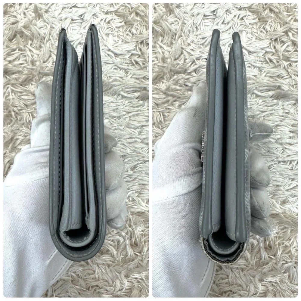 Dior Metallic Gray Patterned Wallet
